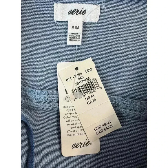 Aerie NWT Corset Denim Halter Dress Size M Y2K Retro Coastal Boho Cowgirl Party - Picture 3 of 10